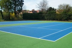 Artificial turf tennis court construction