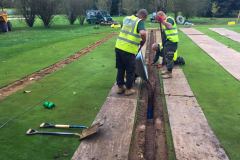 Hand laid drainage golf course
