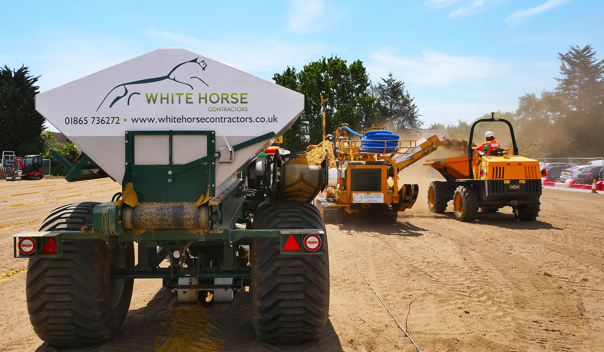 Plant hire sports construction trencher white horse contractors