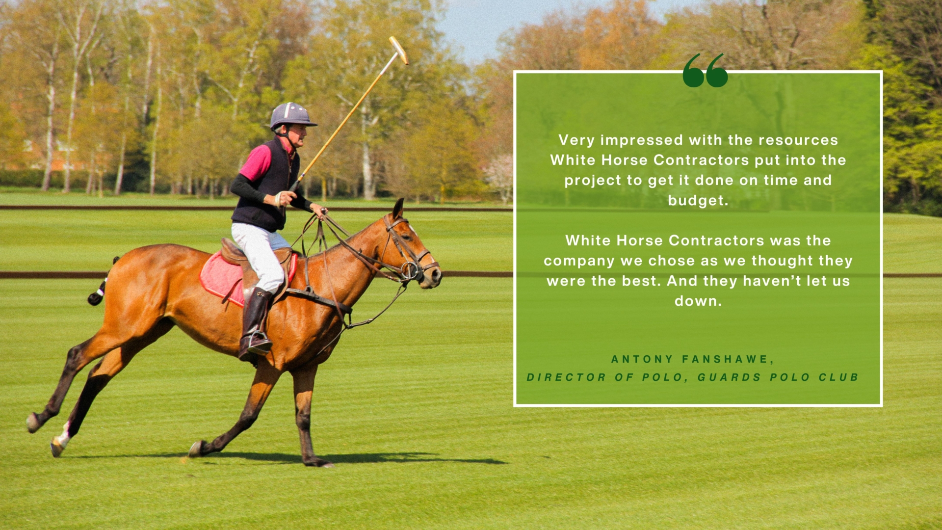 Guards Polo Club, Antony Fanshawe, director of Polo, testimonial